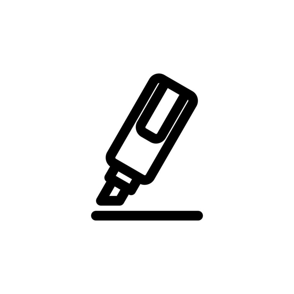 Minimal Line Highlight Black Outline Icon for Text Emphasize and Notes vector