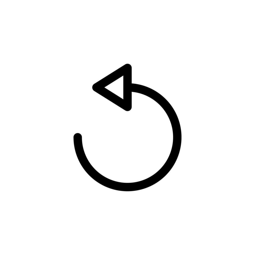 Minimal Line Undo Outline Icon for History, Navigation, and Button Control vector