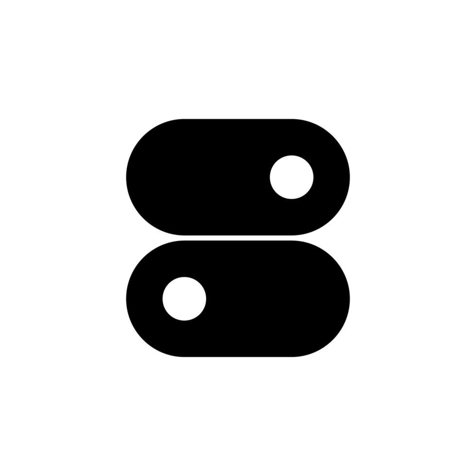 Modern Solid Switch Glyph for Digital System and Mode Toggle vector