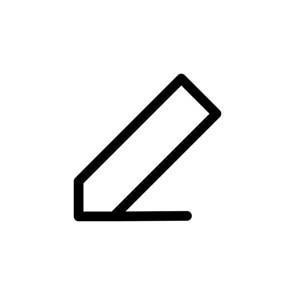 Simple Line Edit Black Thin Icon for Modern UI and App Features vector