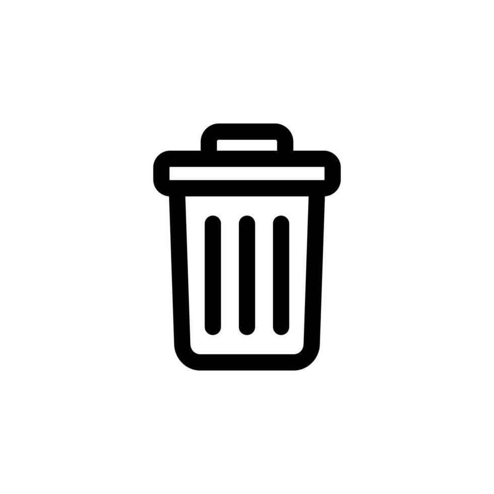 Minimal Line Delete Black Outline Icon for File Removal and Office Use vector