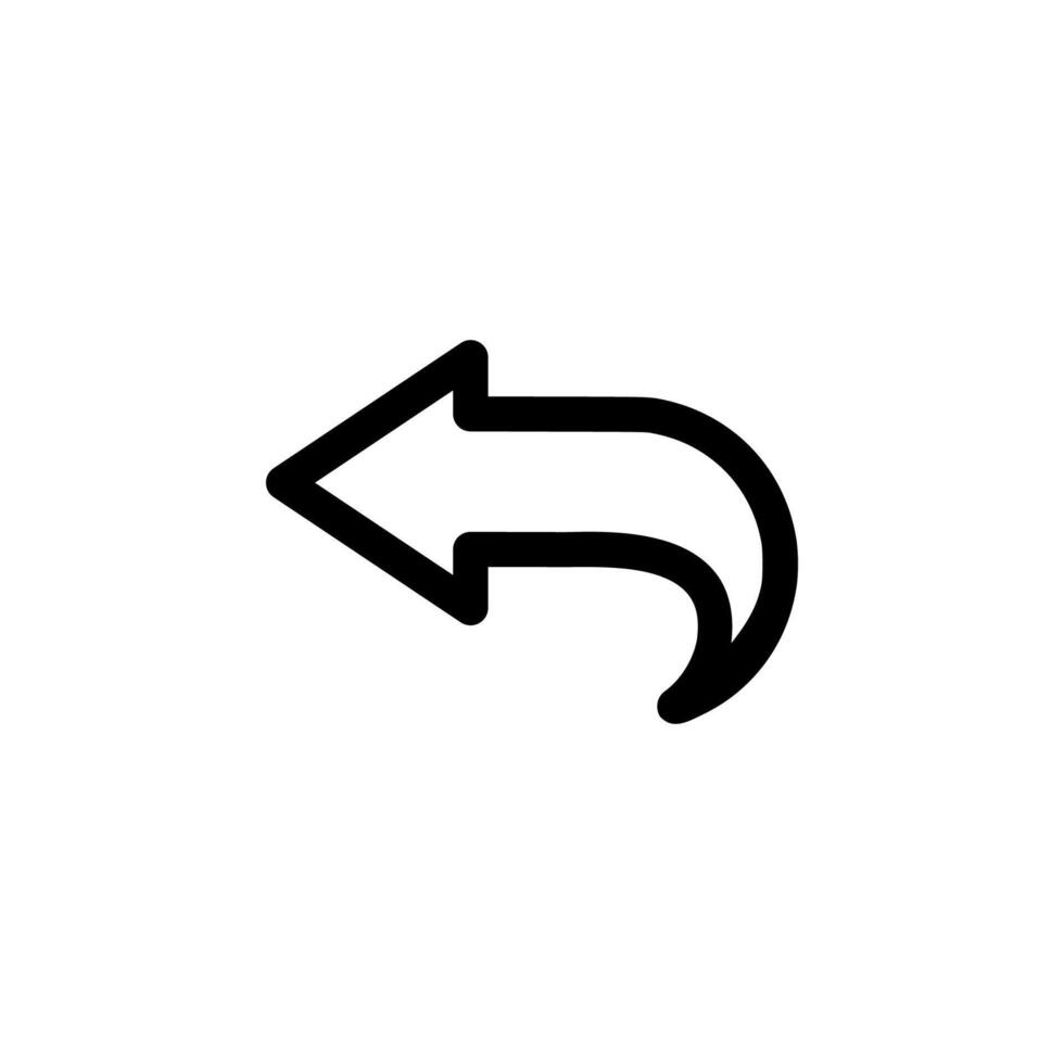 Line Undo Icon Thin Outline Arrow for Mobile App and Web UI vector
