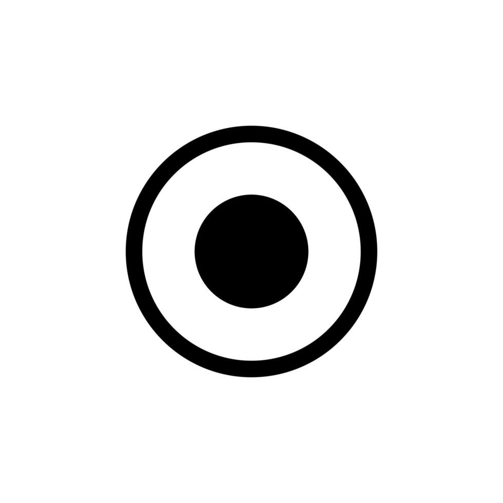 Solid Radio Button Icon Black Glyph for Mobile App and Web UI UX vector