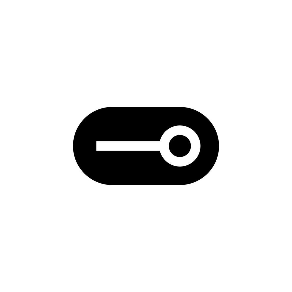 Simple Solid Toggle On Black Icon for App Features and Navigation vector
