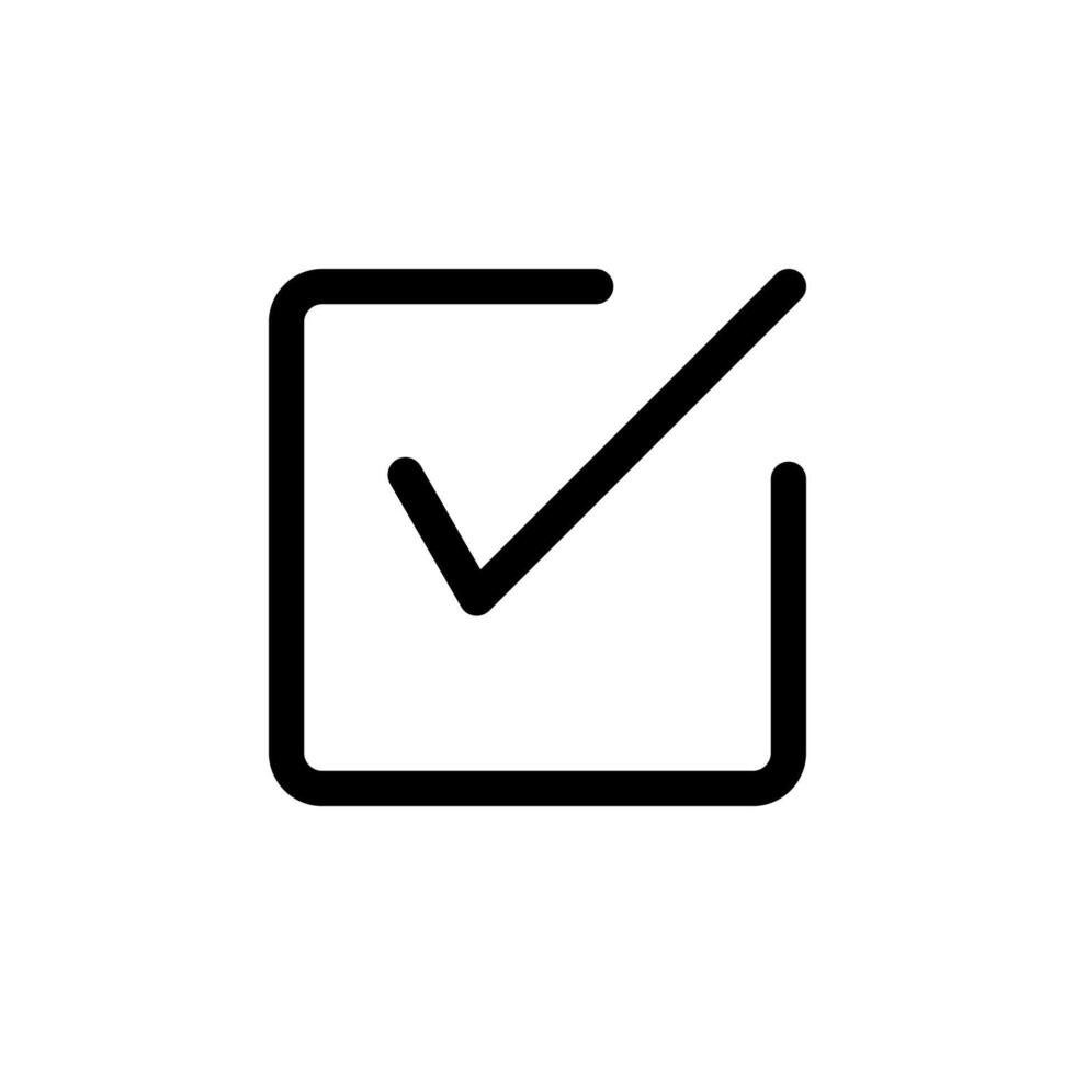 Minimal Line Checkbox Symbol for Selection, Approval, and Voting vector