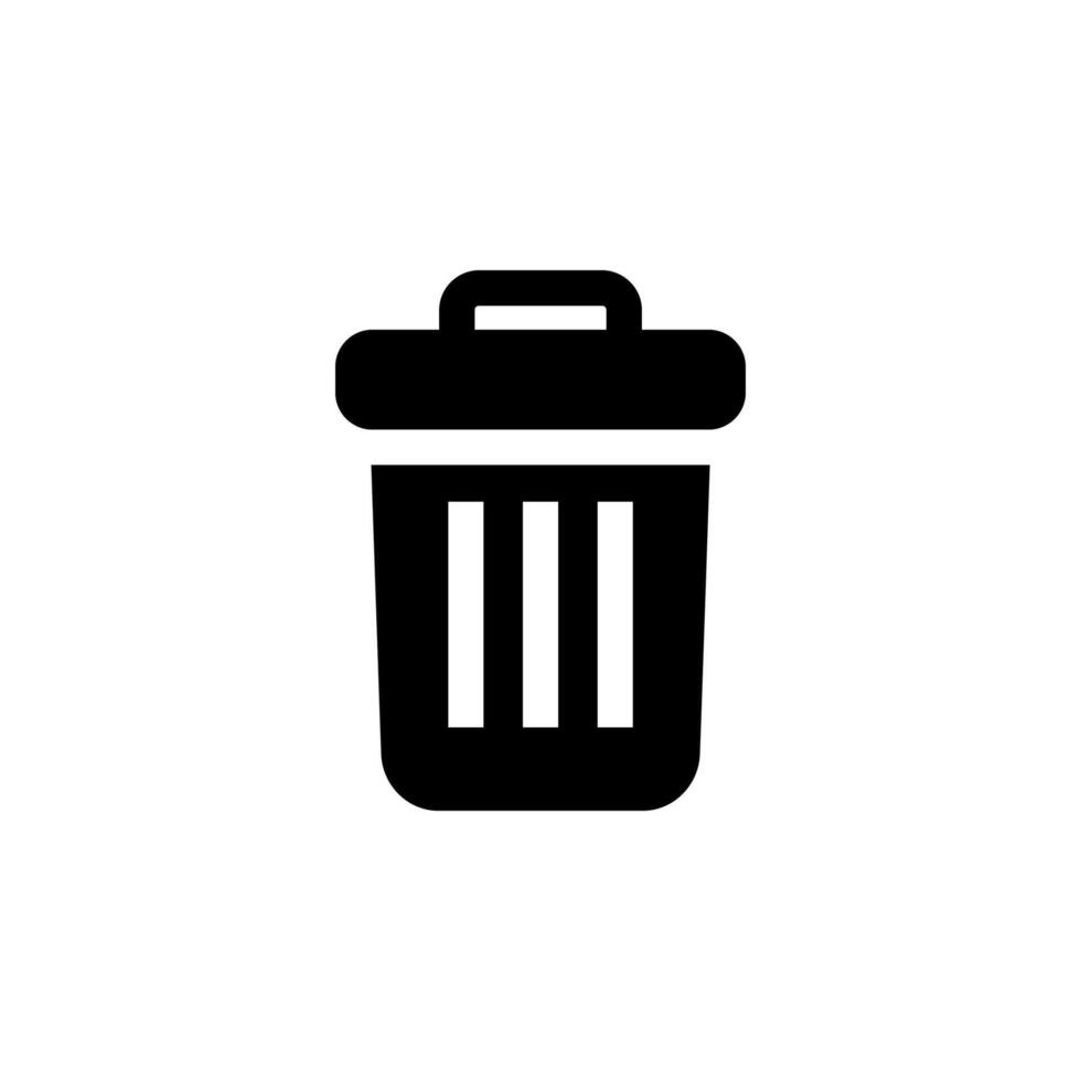 Clean Solid Delete Black Icon for Document, Folder, and Office Tools vector