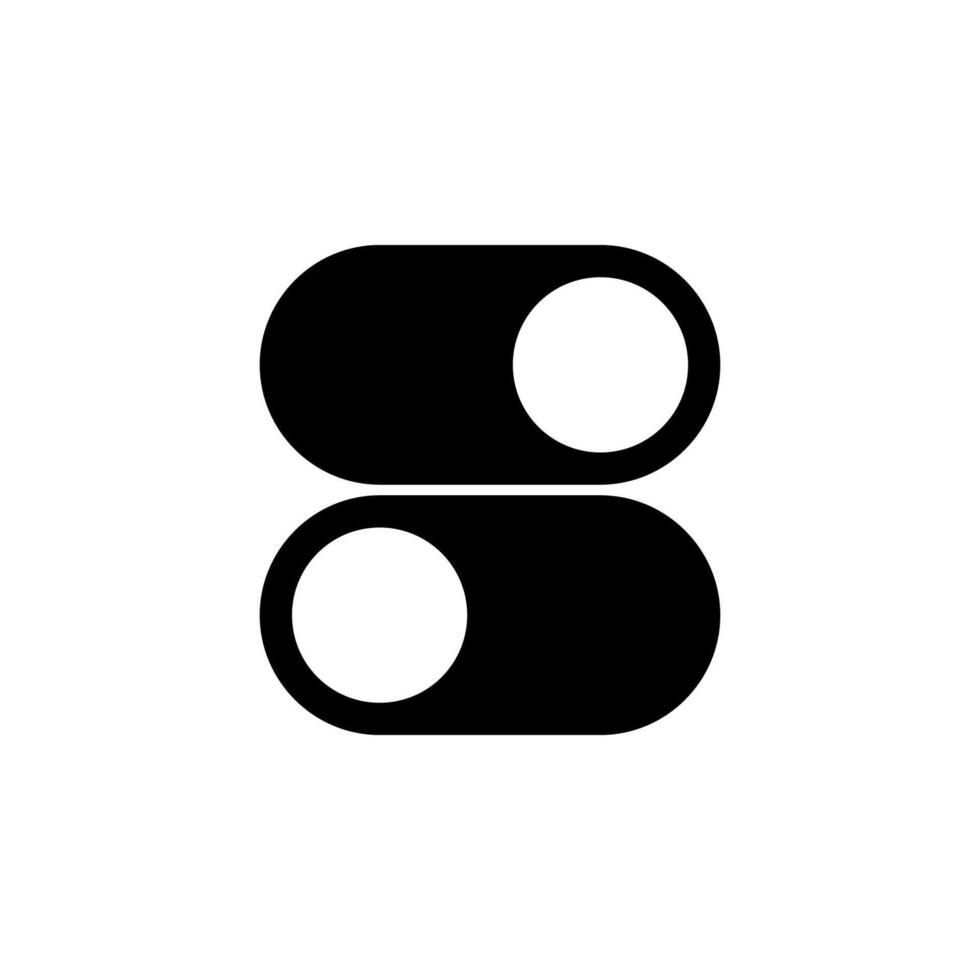Clean Solid Switch Icon Minimal Black for Interface and Dashboard vector