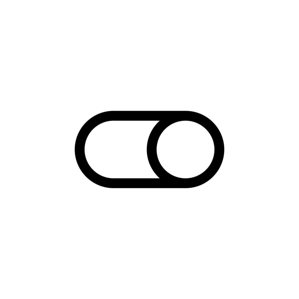 Line Toggle On Icon Thin Outline for Mobile, App, and Web UI vector
