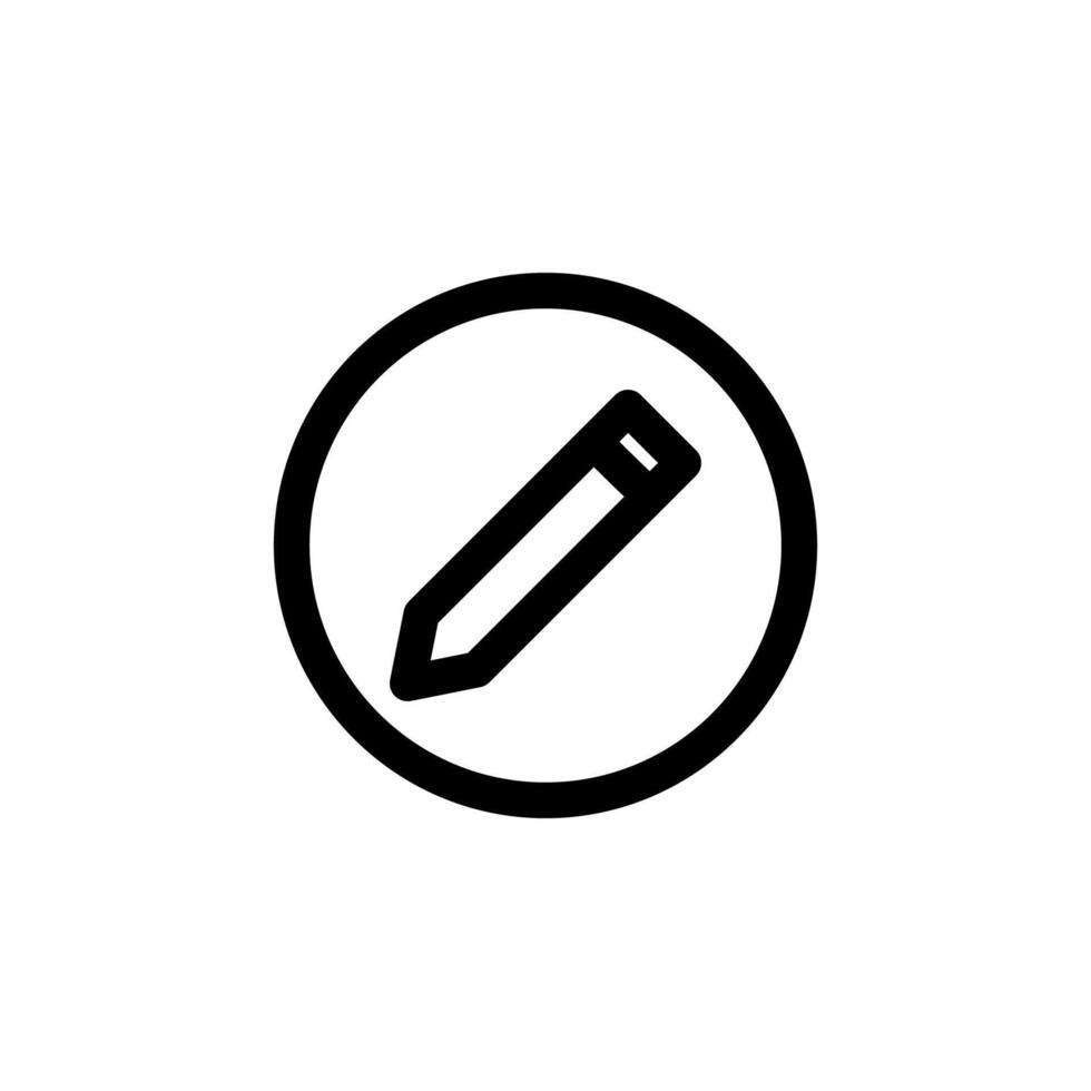 Line Edit Icon Thin Outline Pencil for Mobile App and Web Interface vector
