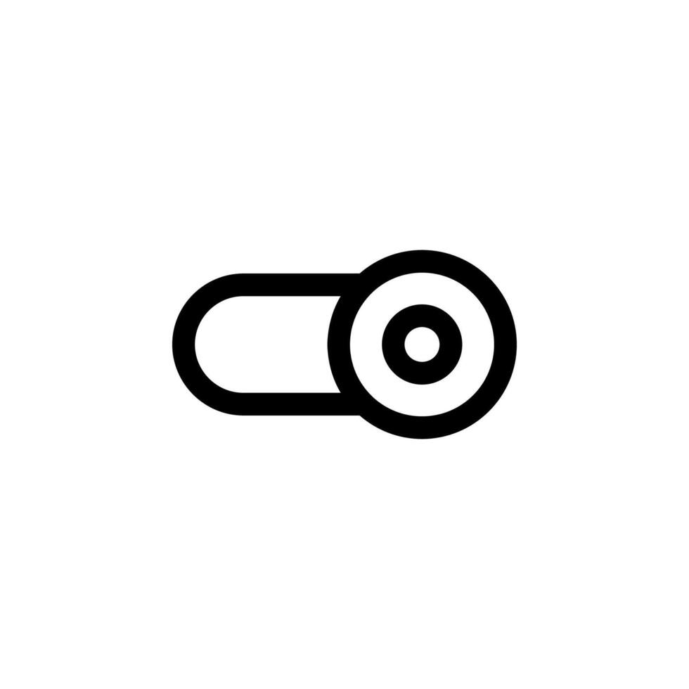 Clean Line Toggle On Thin Glyph for Dashboard and System Control vector