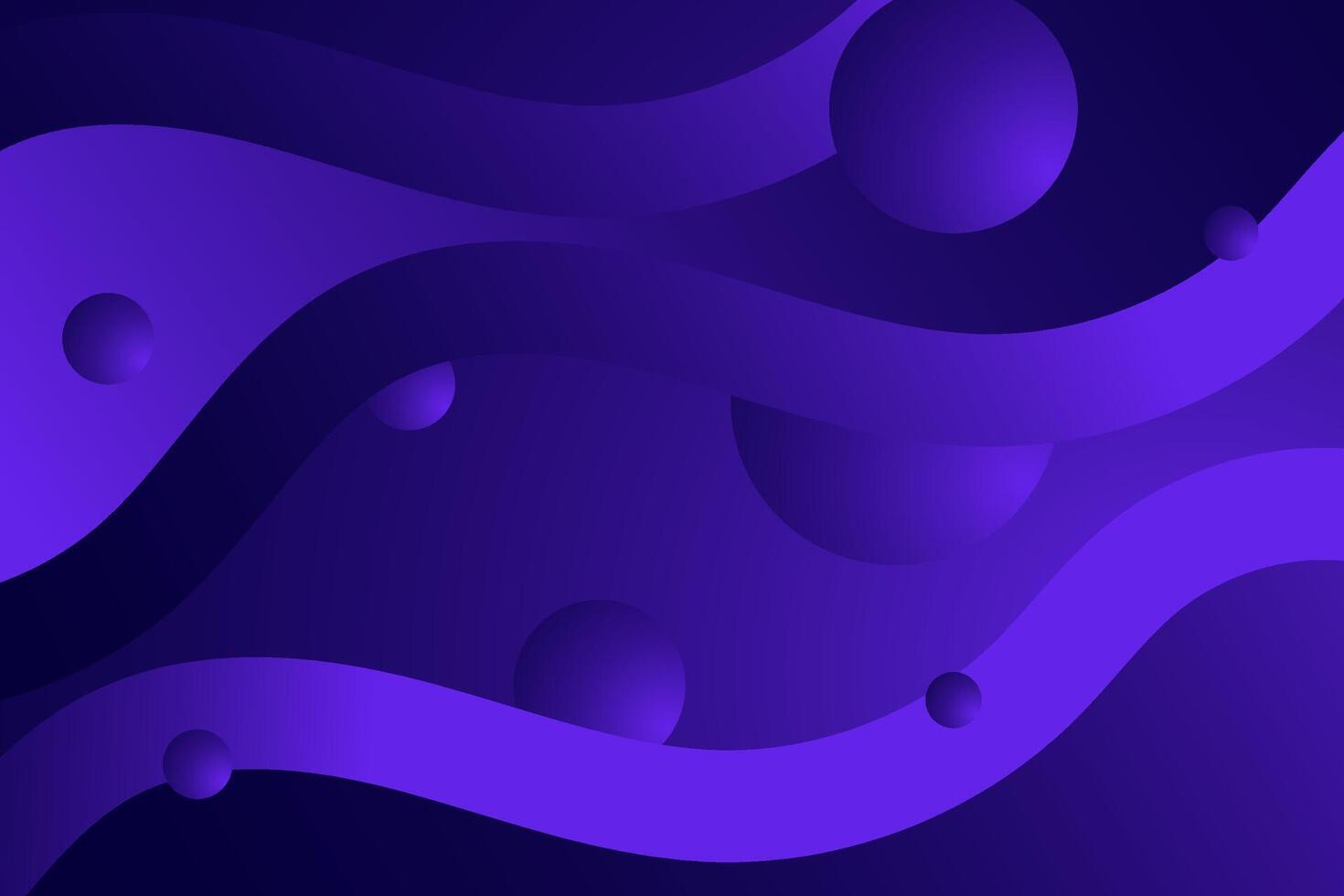 Abstract Fluid Wave Design in Gradient Purple with Spherical Elements for Backgrounds and Artistic Composition vector