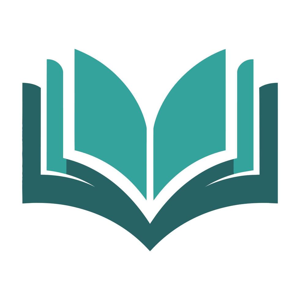 Minimalist flat design open book symbol of reading, education, knowledge, literature, library, study, and academic learning concept vector