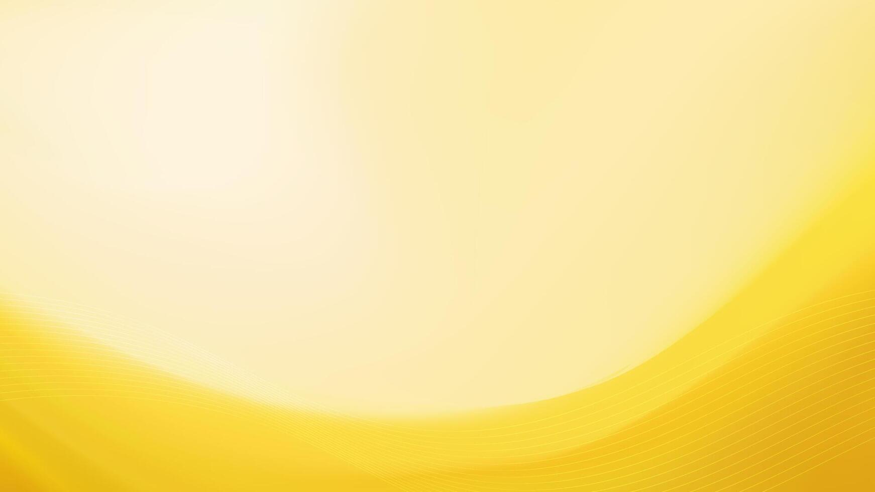A bright and optimistic abstract background with a warm, glowing wave of golden yellow. vector