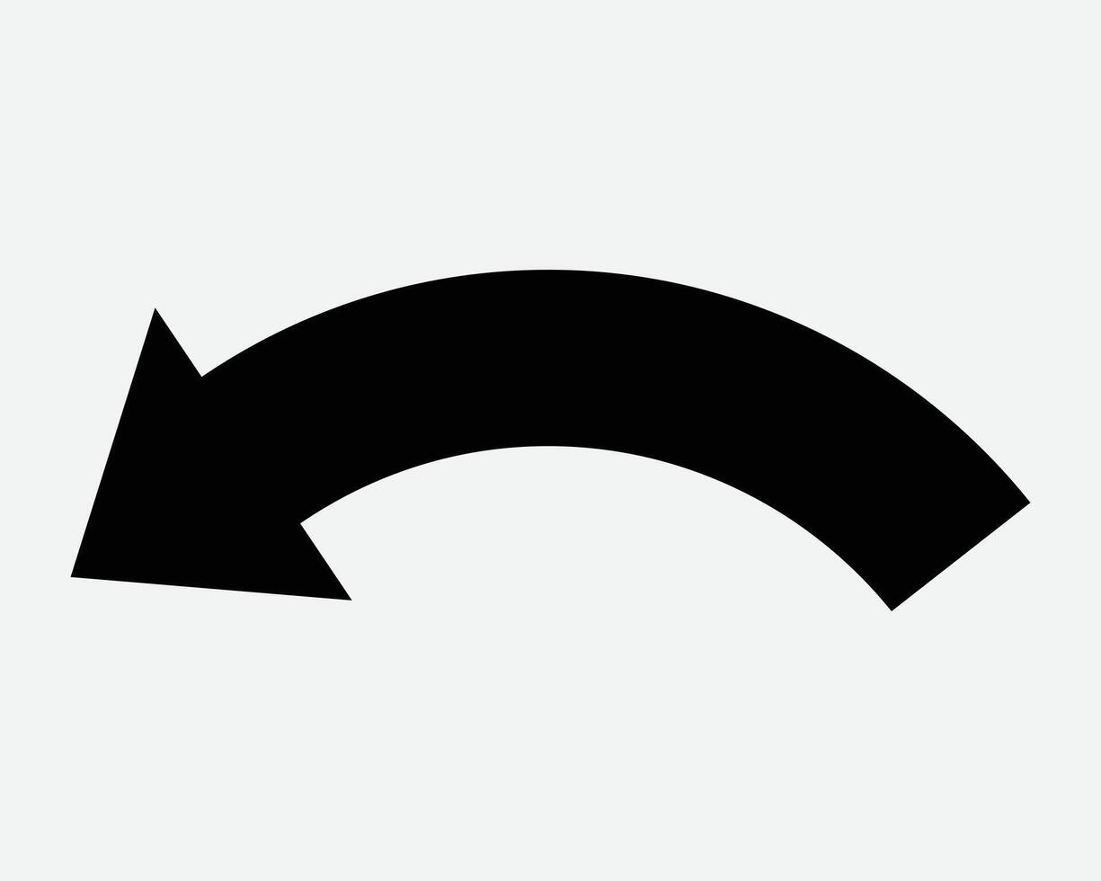Arrow Curve Left Down Undo Previous Placement Direction Position Orientation Navigate Point Pointing Downward Here Black Silhouette Shape Outline vector