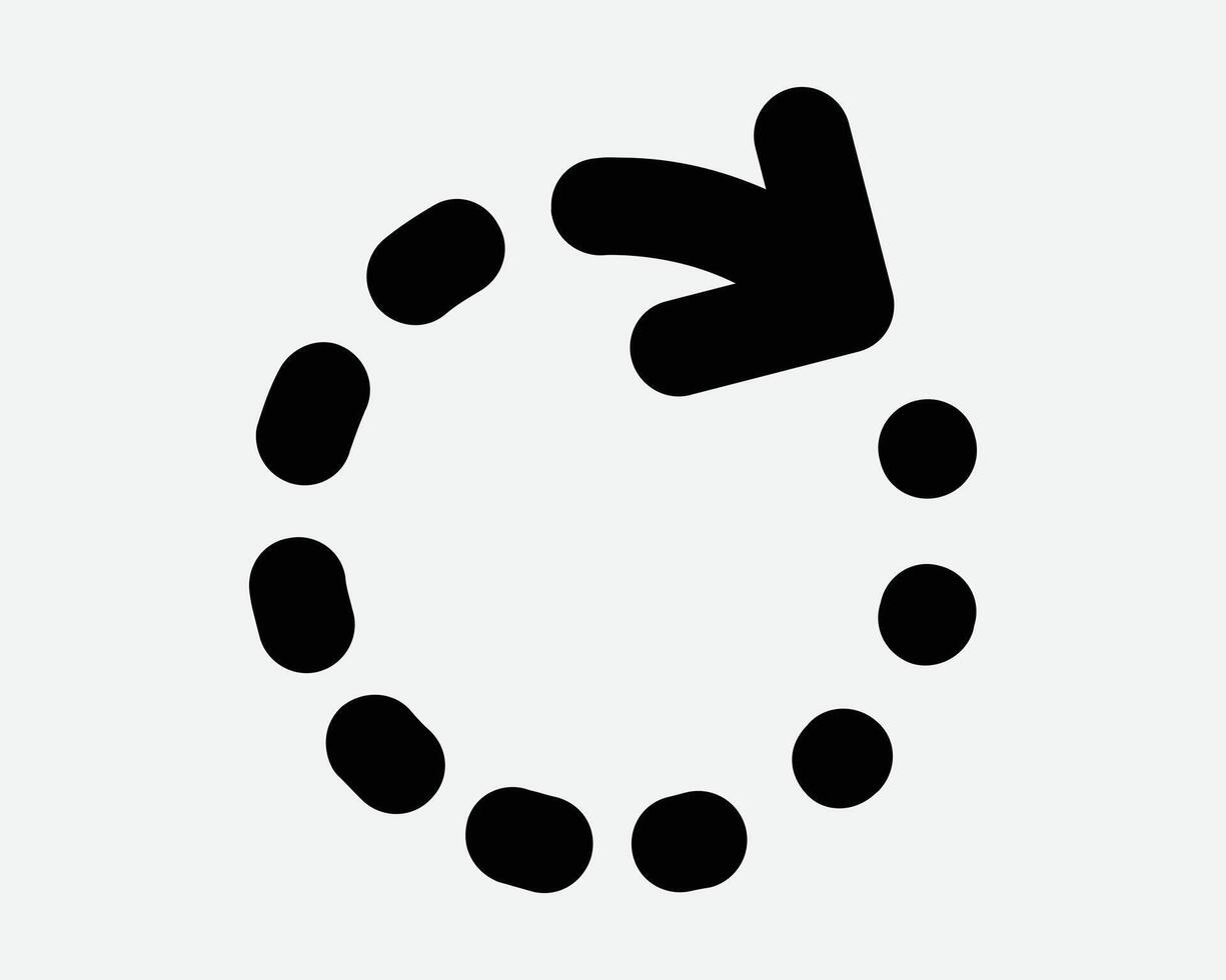 Refresh Dotted Line Icon Reload Dots Load Sync Recycle Loading Repeat Again Connection Connect Download Progress Status Black Shape Symbol Sign vector