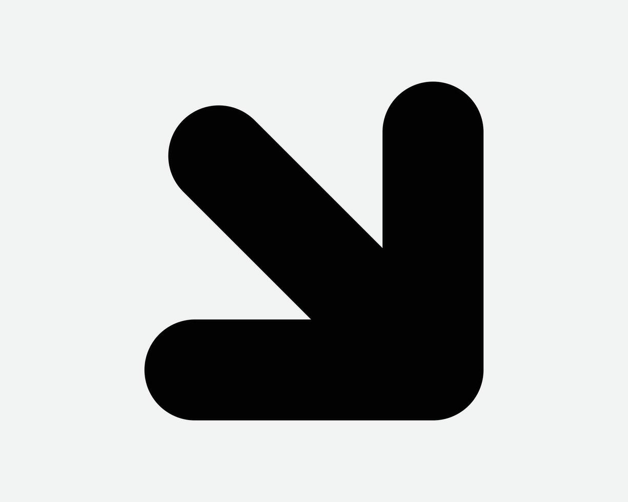 Bottom Right Arrowhead Icon Corner Position Location Navigation Side Point Pointer Down East Downward Below On Enter Entrance Turn Path Pathway Road Traffic Sign Symbol vector