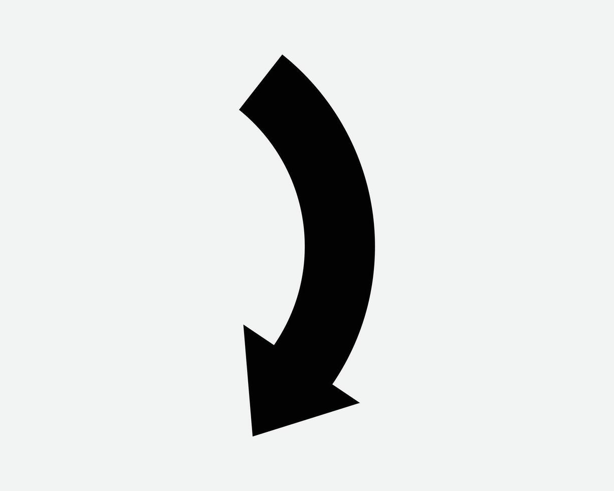 Down Arrow Pointing Left Underneath Below Icon Under Side Position Arrowhead Pointer Navigation Back Forward Sideways Curve Bend Point Symbol Sign vector