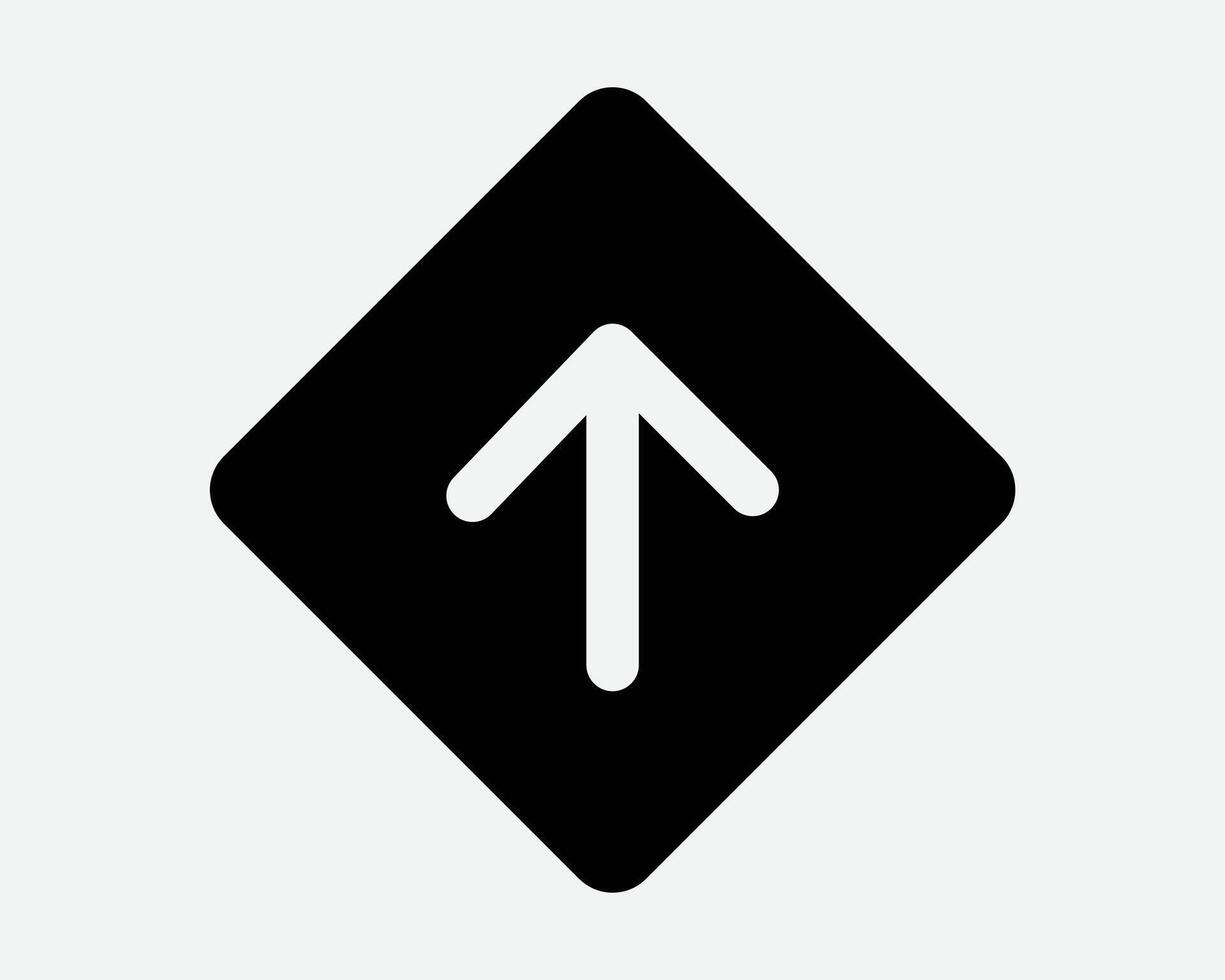 Arrow Up Diamond Shape Icon Arrowhead Pointing Upward Upload Pointer North Top Above Straight Ahead Forward Enter Entrance Position Location Path vector