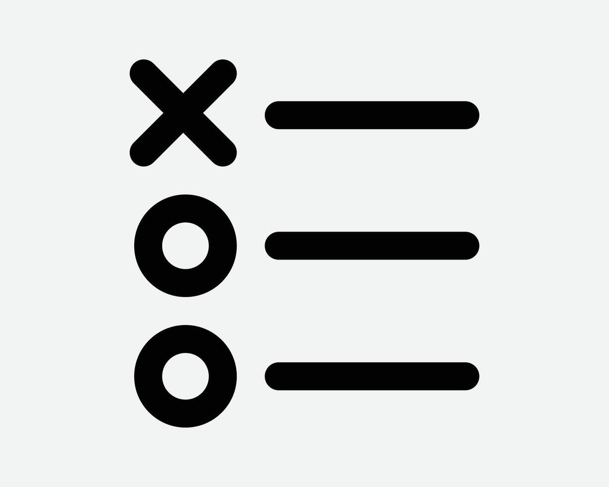 Multiple Choice Selection Cross and Circles Vote Select Option Checkbox Questionnaire Agreement Check Form Report Card To Do List Sign Symbol Icon vector