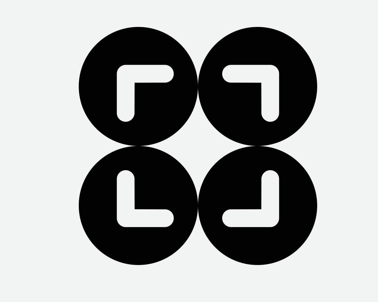 Corner Square Round Section Line Icon Ninety 90 Degrees Side Rectangular Cube Frame Circle Scan Scanning Symbol Sharp Edge Sign Outline Direction vector