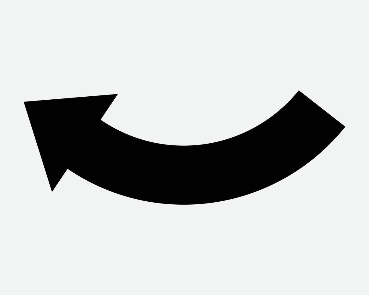 Curve Arrow Left Up Rotate Turn Under Upwards Side Swipe Direction Navigation Path Pathway Point Arrowhead Pointing Position Sign Symbol Icon vector