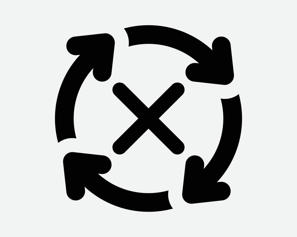 Four Arrow Circle Cross Mark Icon Update Cycle Denied Failure Rotation Error Rotate Problem Refresh Issue Reload Fail Loop Process Incorrect Reset vector