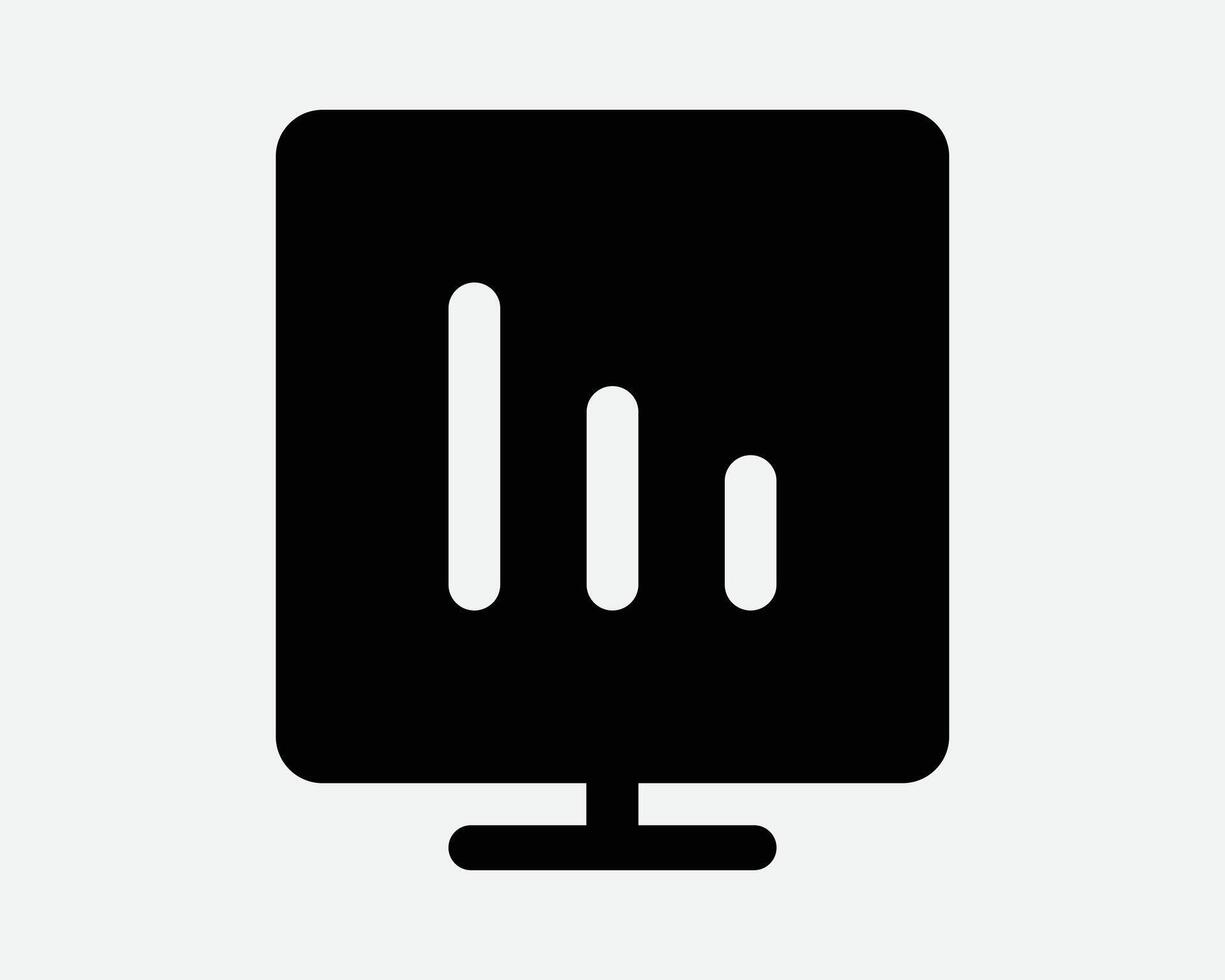 Data Stats Board Display Icon Downward Down Trend Statistic Performance Market Decline Economy Downturn Bar Graph Progress Sign Symbol Presentation vector