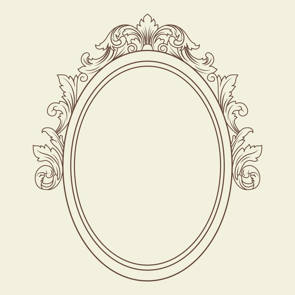 Elegant Ornamental Frame With Ribbon Scroll vector