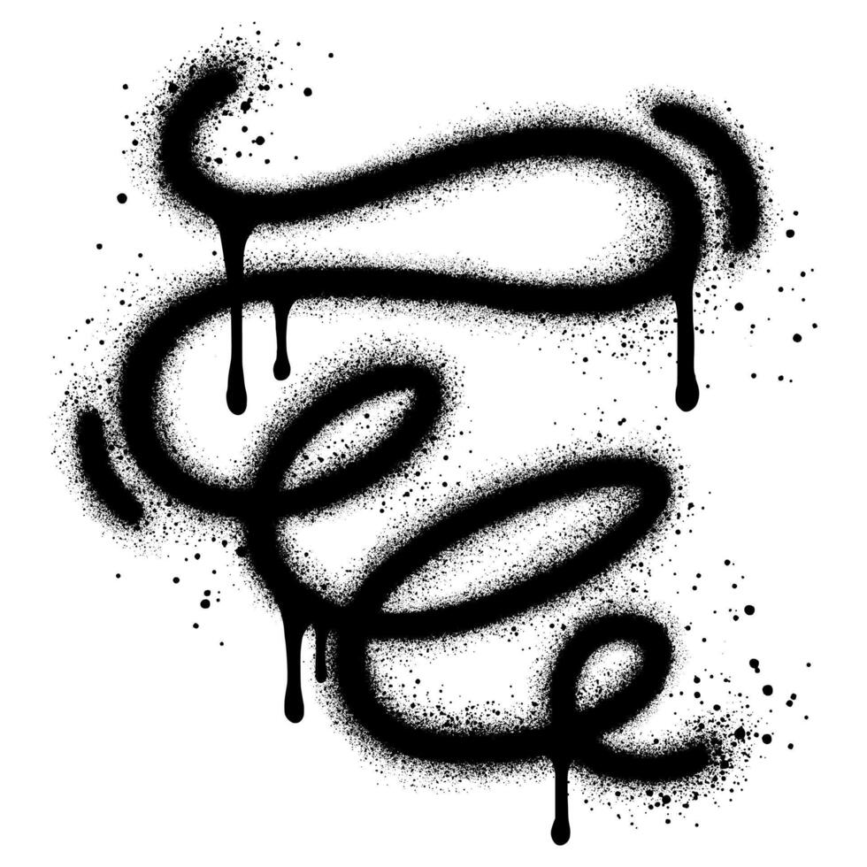 Graffiti swirls, curls and scrolls. Dirty curved and twisted lines. Chaotic ink brush scribbles decorative. vector