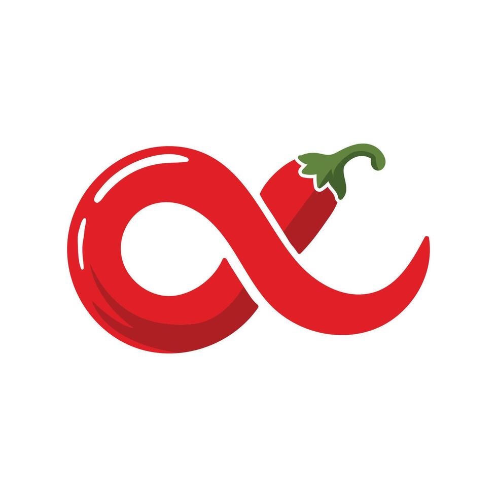 Continuous Loop Infinity Red Chili Icon Symbol Illustration Design vector