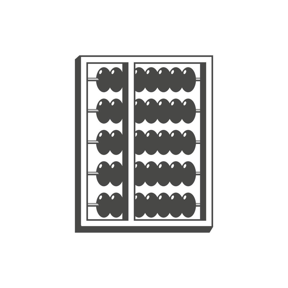 Vintage abacus with circular beads and rectangular frame.traditional counting frame for arithmetic vector