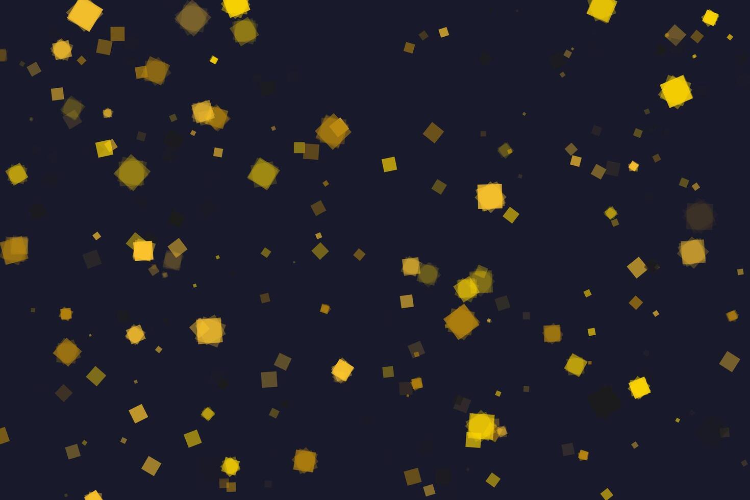 Scattered Golden Yellow Squares on Dark Background Abstract Pattern Texture Design vector