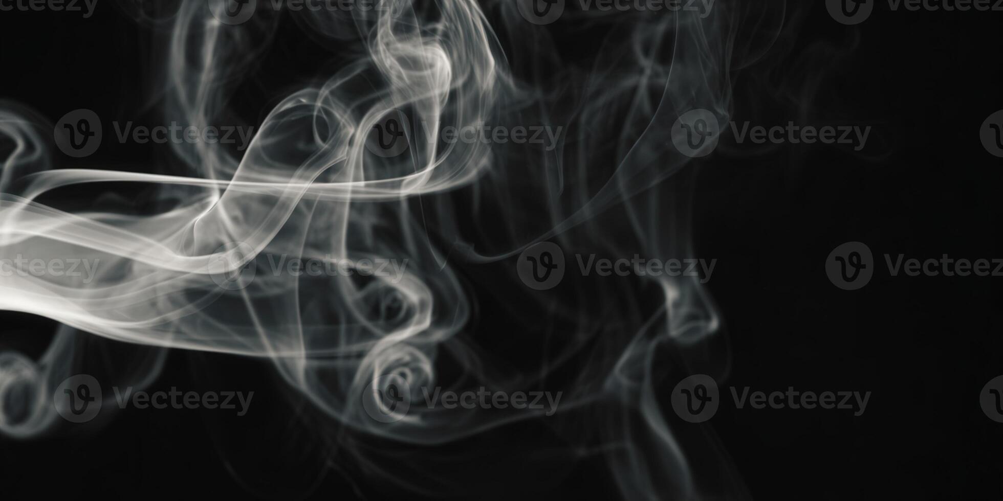 Elegant white smoke spirals against a dark backdrop, creating a mesmerizing visual. photo