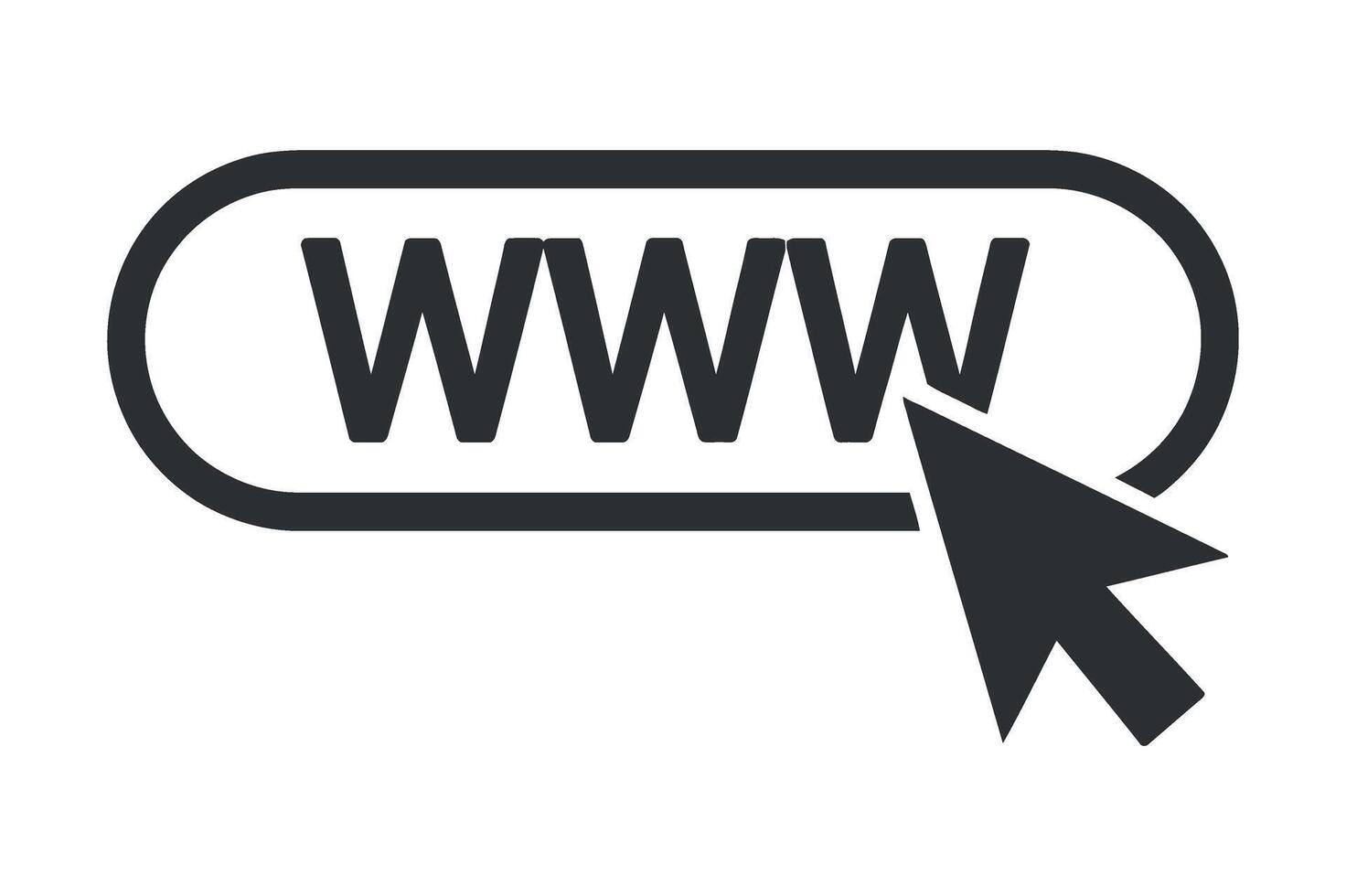 WWW Icon Illustration Representing World Wide Web Access and Internet Connectivity in Black vector