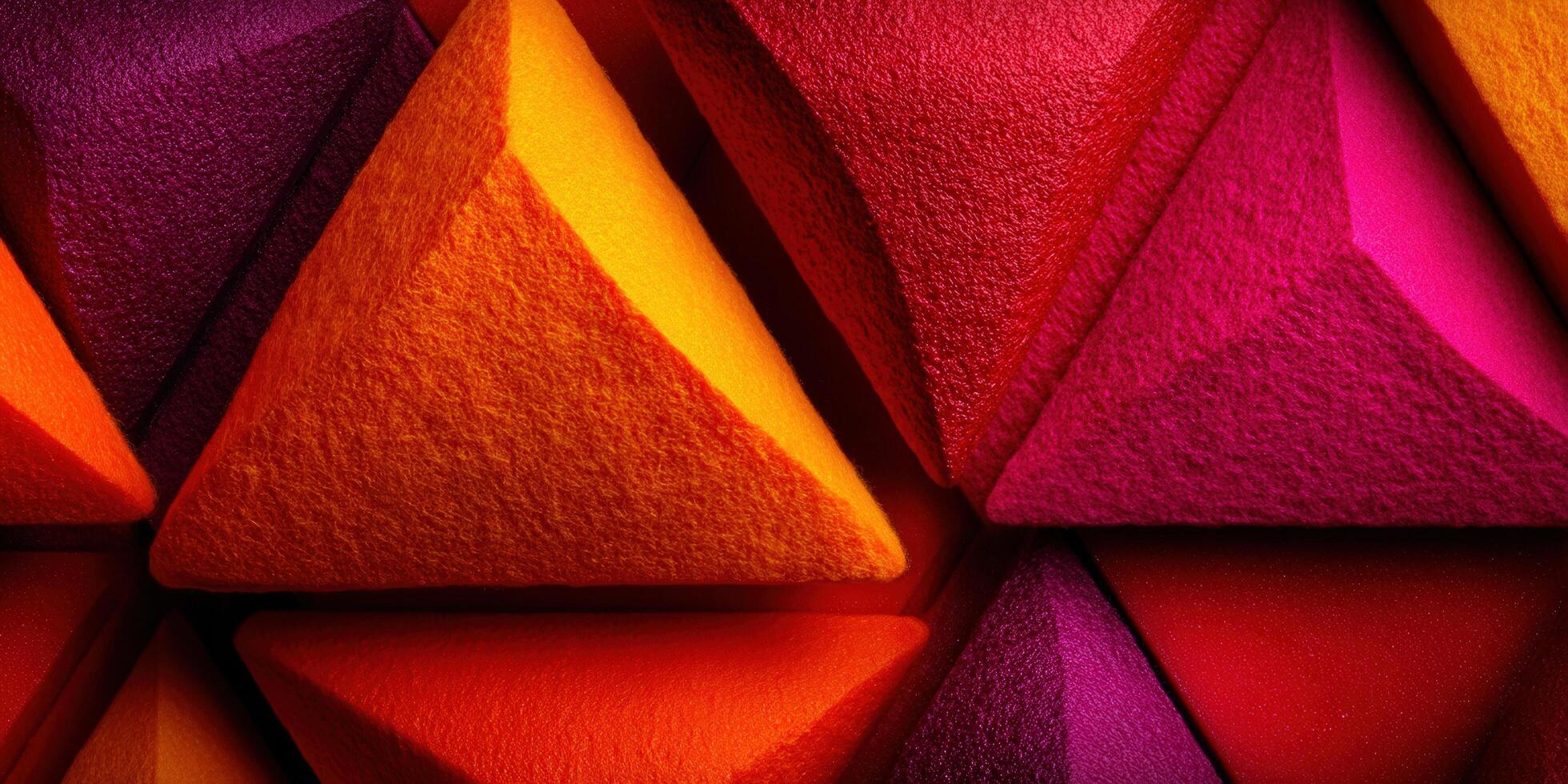 Colorful pyramid shapes create an engaging and visually appealing abstract pattern. photo