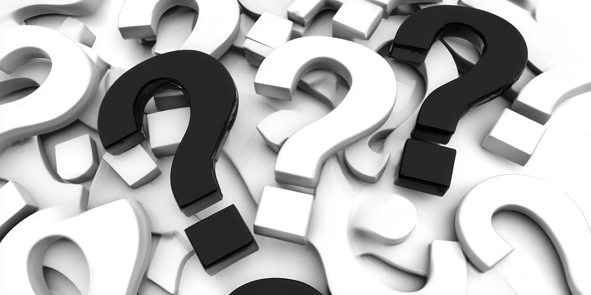 Question marks of different colors create a visual representation of questions and thoughts. photo