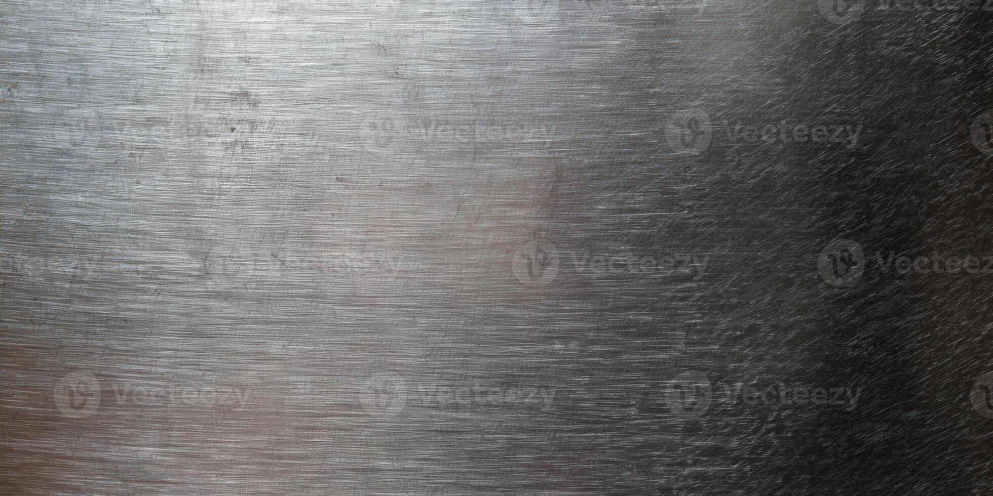 Detailed view of a brushed metal texture with subtle variations of light and shadow. photo