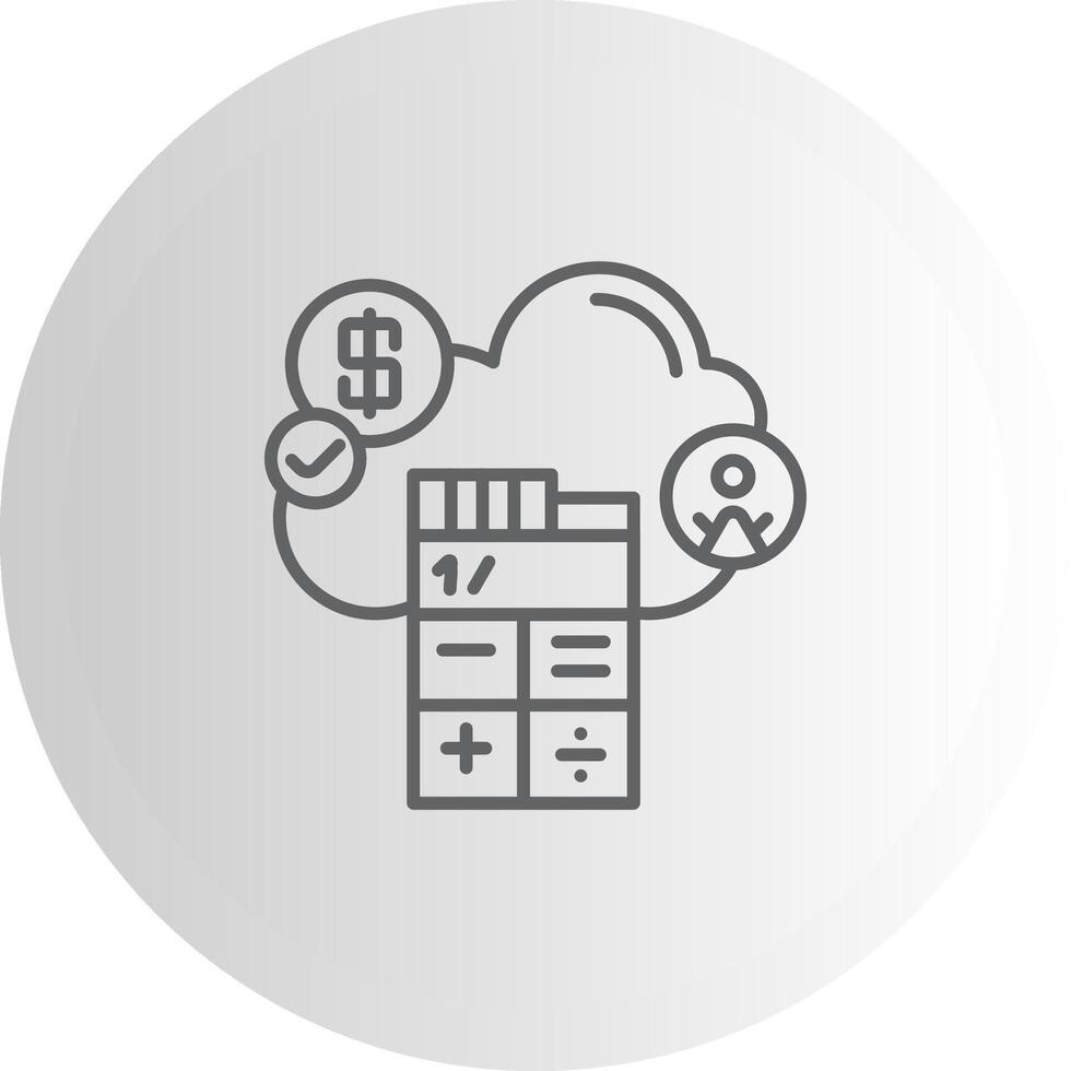 Cloud Computing Calculate Concise Visual Representation Asset vector