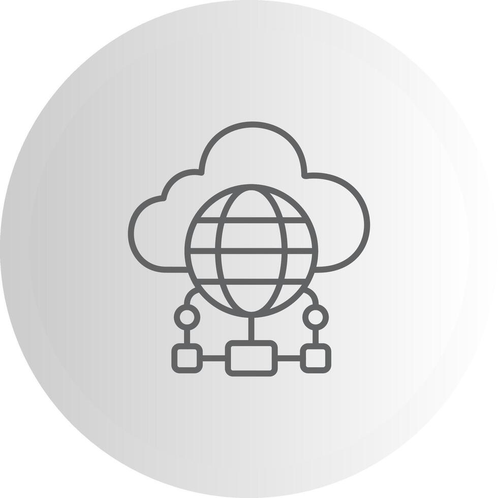 Cloud Computing Minimal Visual Object Form vector