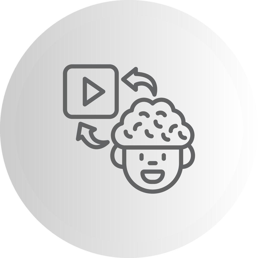 Brain Play button Abstract UI Element Design vector