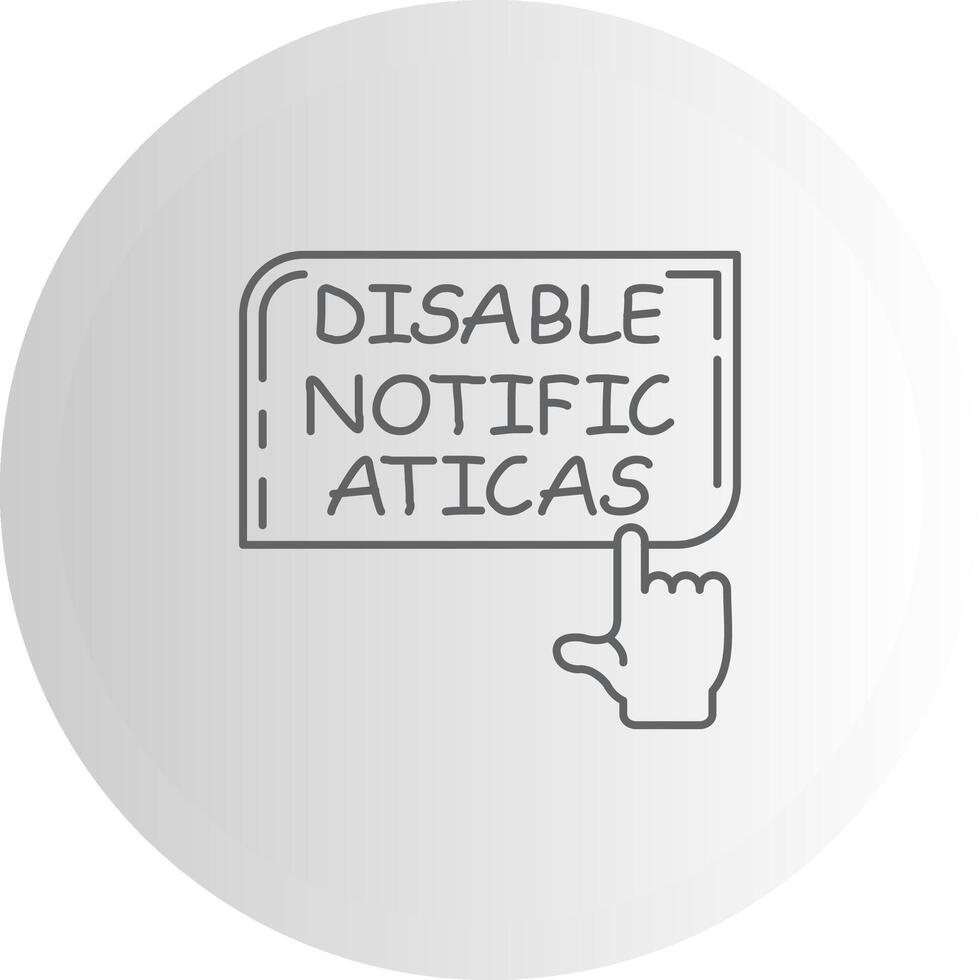 Disable Notifications Minimal Visual Object Form vector