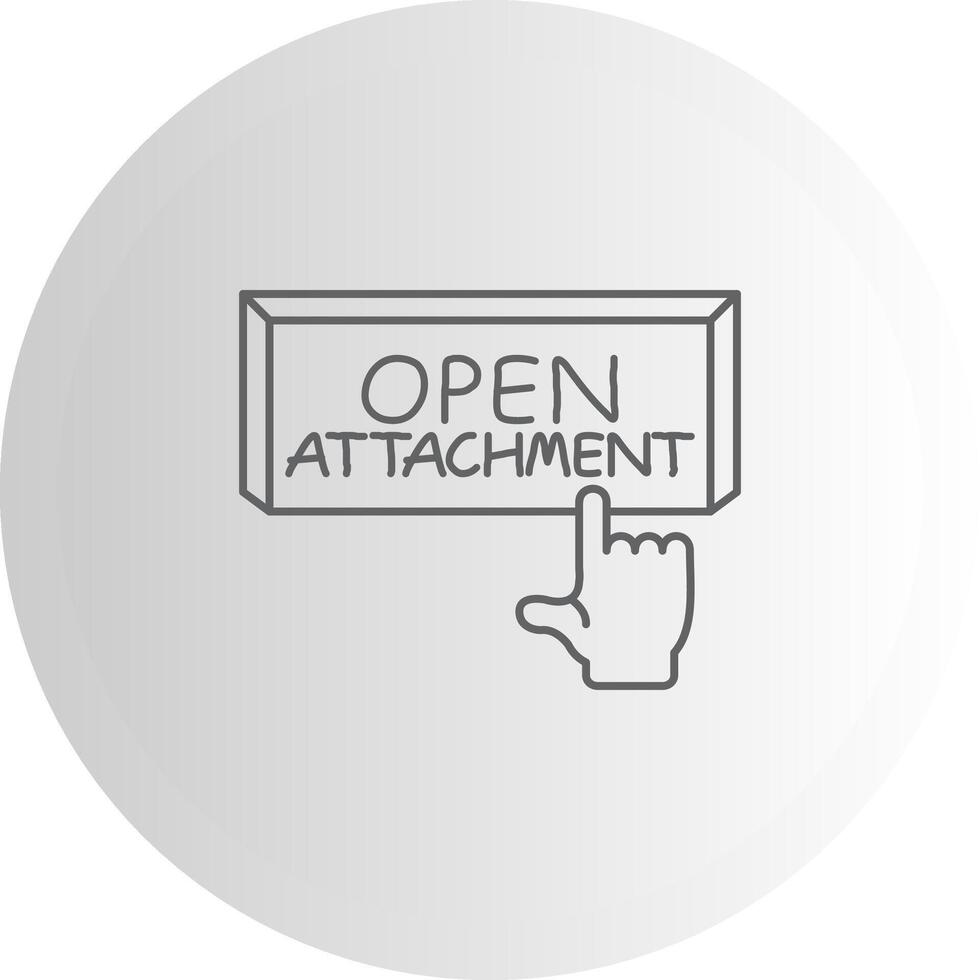 Open Attachment Outline Style Element Layout vector