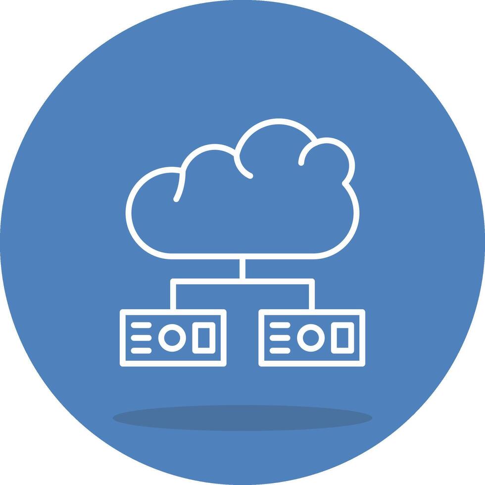 Cloud Container Interactive Flat Design Element vector