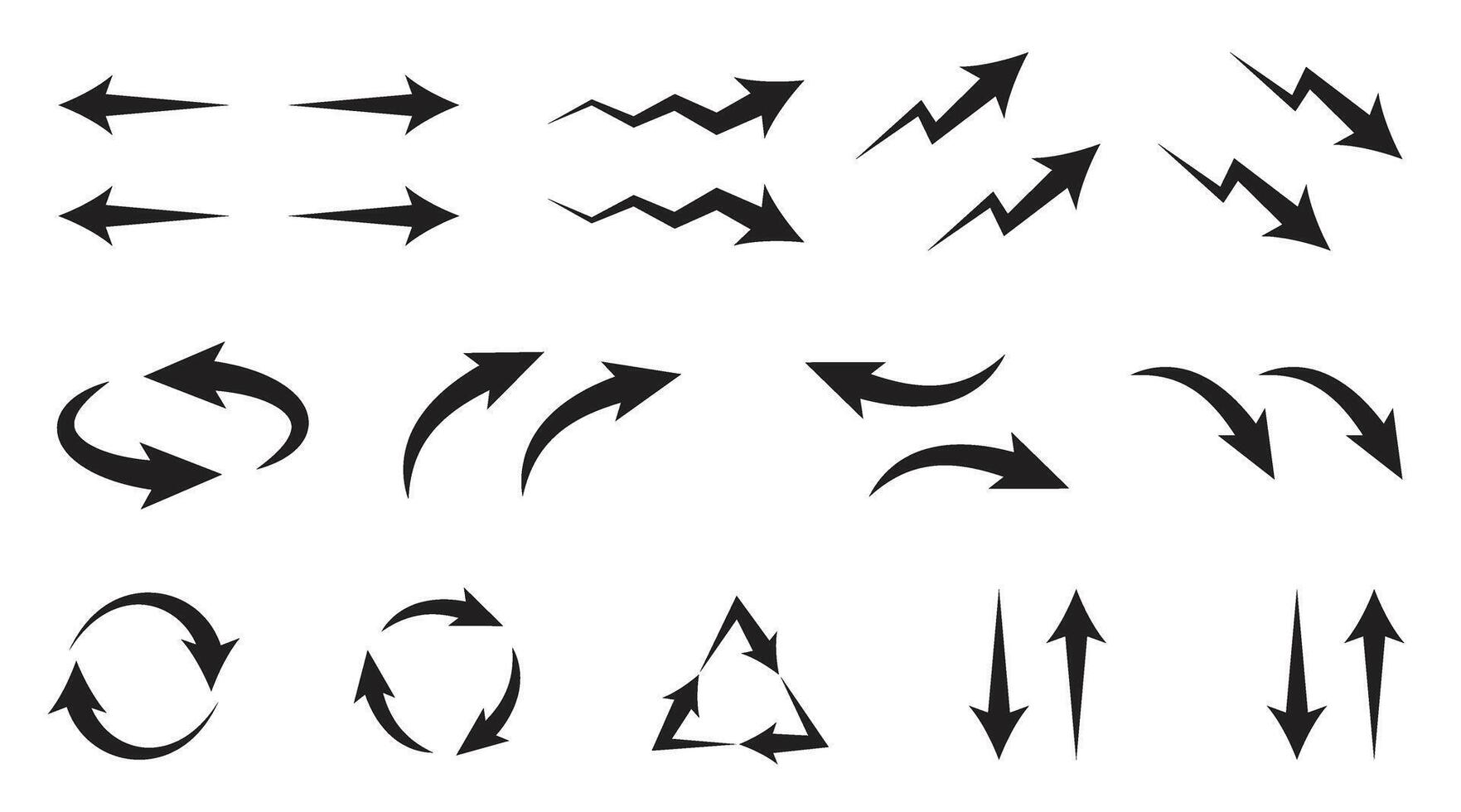 Diverse Arrow Icons for Direction, Navigation, and Progress vector