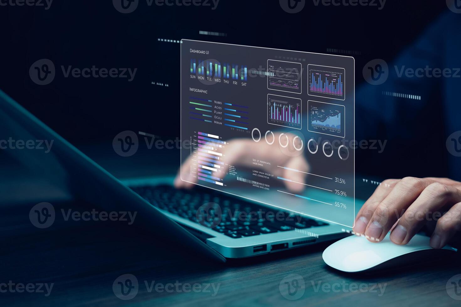 Working Data Analytic and Data Management Systems and Metrics connected to corporate strategy database for Finance Business Analytics with Key Performance Indicators, social network photo