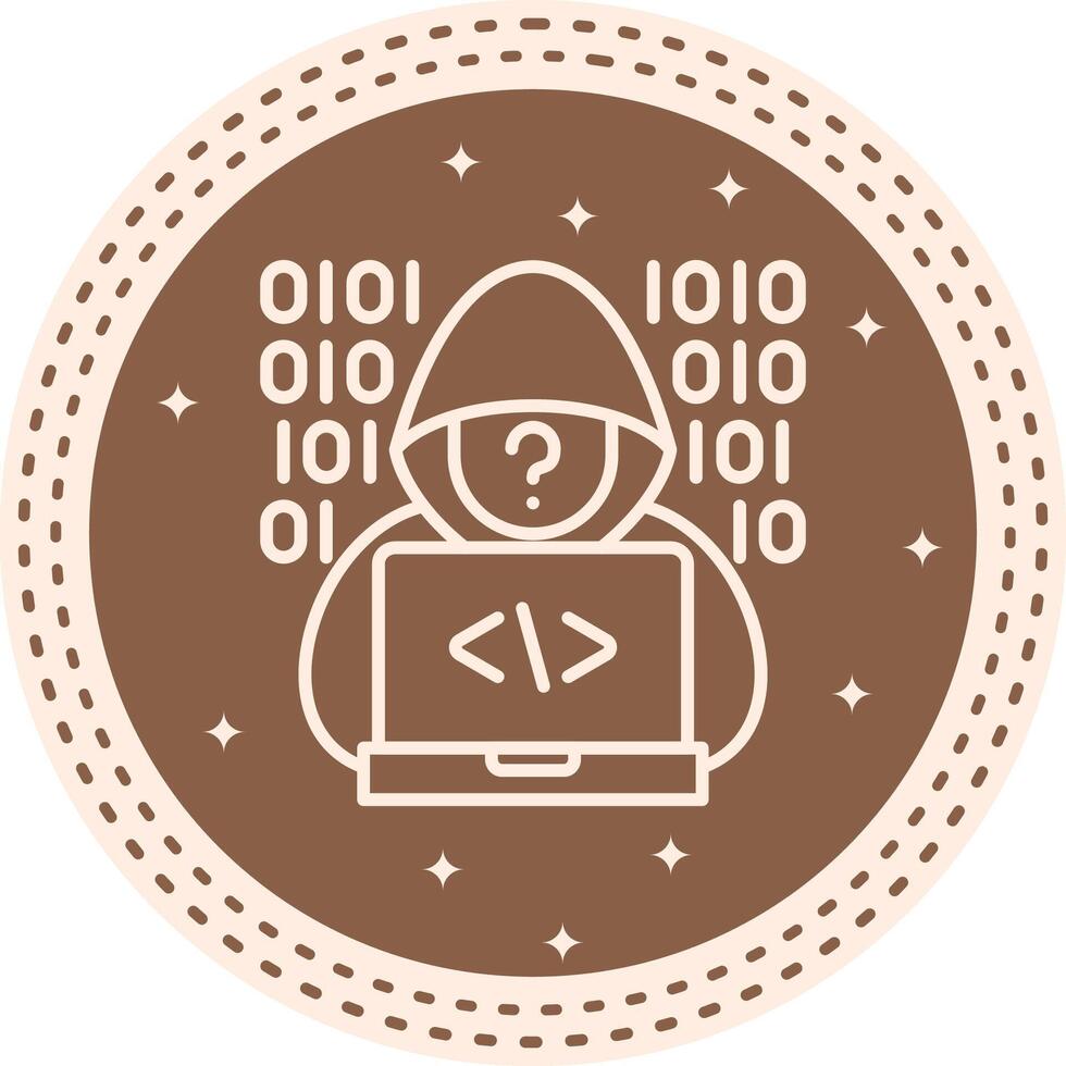 hacker distintivo producto gráfico forma vector
