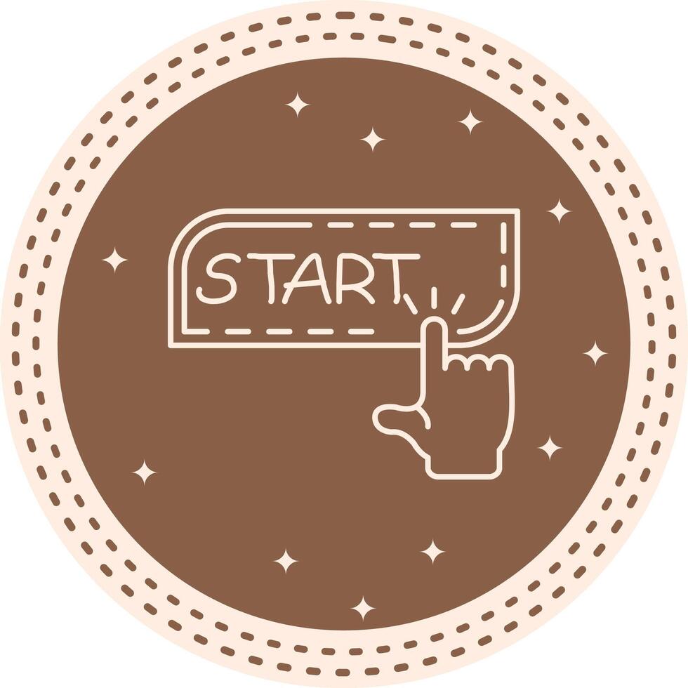 Start Finger Tap Button Minimal Web Graphic Form vector