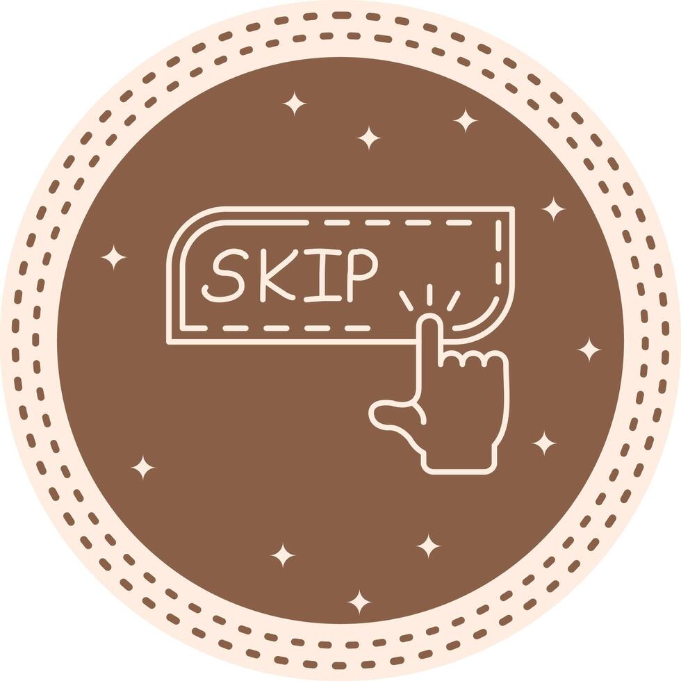 Skip Finger Tap Button Geometric Design Shape vector