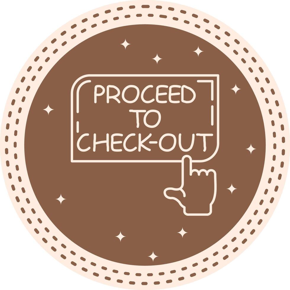 Proceed to Checkout Finger Tap Button Interactive Digital Art Symbol vector