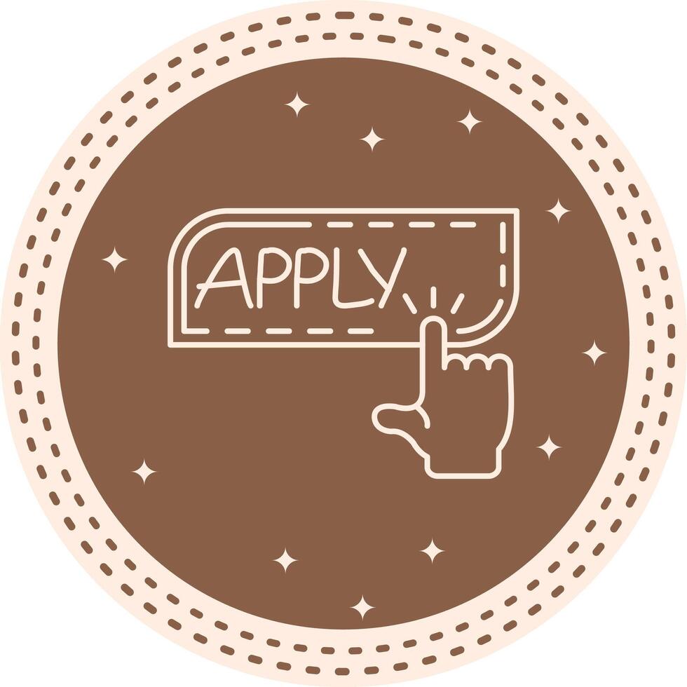Apply Finger Tap Button Minimal Digital Graphic Element vector